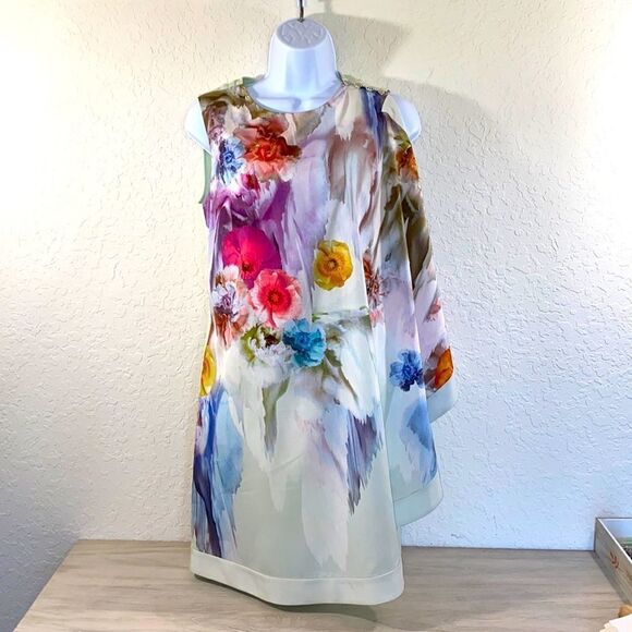 Ted Baker London Sew In Love Flowery Overlay Dress Size 1 - Picture 2 of 10